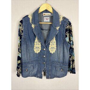 Roper Sweet Naomi Denim Jacket Lace Boho Western One-Of-A-Kind Women’s Small